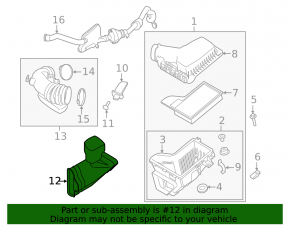 Air intake for Ford Mustang mk6 15-17 3.7, 5.0