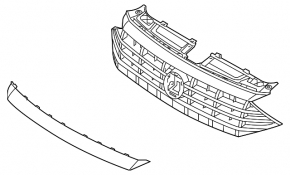 VW Jetta 22-24 grille without emblem