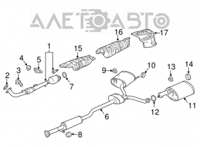 Intake pipe with catalytic converter Acura TLX 15-17 2.4