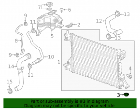 Radiator support lower left Chevrolet Volt 11-15 rubber