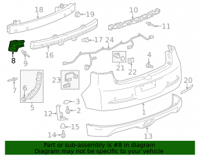 Left rear bumper bracket for Chevrolet Volt 11-15