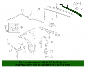 Right wiper arm for Cadillac ATS 13-19