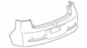 Rear bumper, bare, Chevrolet Volt 11-15, silver, for parking sensors, cut out at the bottom in the center, broken mount