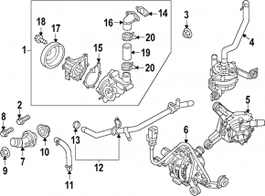 Cooling system pipe Kia Niro 17-22 HEV, PHEV 1.6 engine-stove