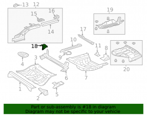 Rear left muffler bracket Lexus ES350 13-18