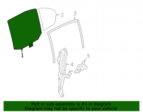 Glass door rear right BMW 5 F10 11-16