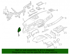 Front panel trim side left BMW 7 G11 G12 16-22 black