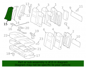 Airbag for the rear left seat of a Toyota Camry v55 15-17 USA, gray cloth, dry cleanable
