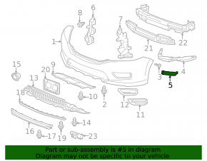 Front bumper mount on the wing right Honda Accord 13-17