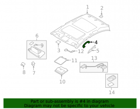 Right ceiling handle for Infiniti G25 G35 G37 4d 06-15