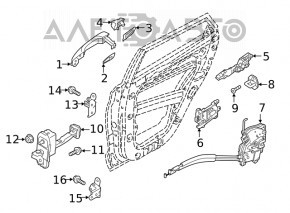 Upper rear right door hinge Kia Niro 23-