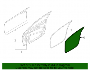 Front left door seal for Kia EV6 22-24