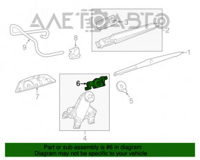Rear wiper trapezoid Toyota Highlander 14-19 for opening glass