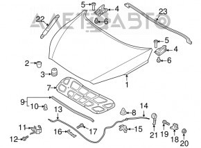 Front hood seal Kia Sorento 16-20