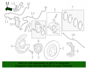 ABS sensor bracket rear left Mercedes GLA 14-20 central