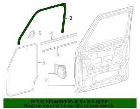 Upper front left door opening seal G-class W463 G550 19-24