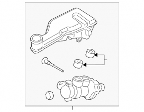 Lincoln MKZ 13-20 hybrid brake master cylinder with reservoir with cap