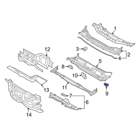 Front left windshield wiper grille drain for Ford Edge 15-24