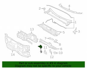 Front left windshield wiper grille drain for Ford Edge 15-24