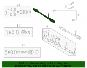 Front right axle shaft for Mazda3 MPS 09-13