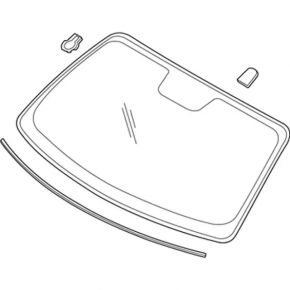 Ford Mustang mk6 18-23 windshield with rain sensor, camera and heated camera, sand, air along the edge