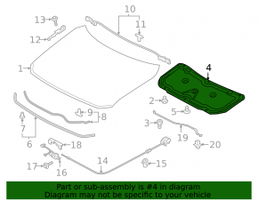 Mazda CX-5 hood insulation 17-24