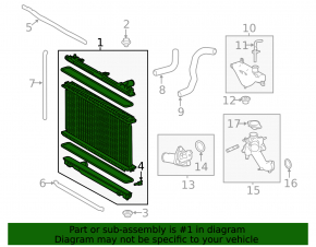 Lexus IS200t IS300 16-25 Water Cooling Radiator