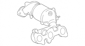 Rear exhaust manifold with catalytic converter for Toyota Highlander 2001-2007