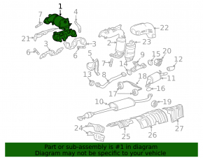 Exhaust manifold rear with catalytic converter Lexus RX400h 06-09