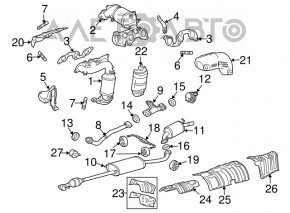 Exhaust manifold rear with catalytic converter Lexus RX400h 06-09