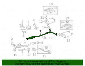 Exhaust line middle part with barrel Toyota Camry v40 2.4, hybrid rusty, studs to replace