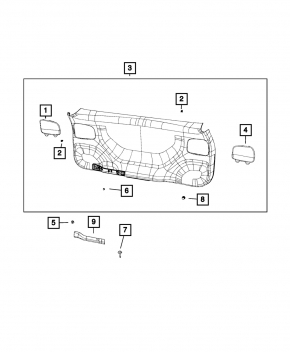 Left trunk trim plug for Jeep Cherokee KL 19-22, black, scratched