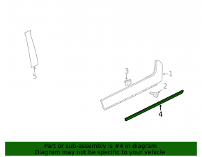 Lower rear right door center molding for Chevrolet Volt 11-15