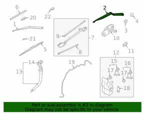 Left windshield wiper arm for Nissan 350z