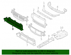 Louvers radiator deflector lower assembly Volvo XC60 18-21 with motor