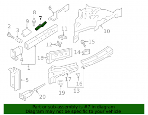 Lower left side member bracket mount for Audi Q7 16-25