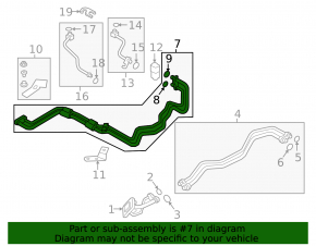 Air conditioning pipe rear row Audi Q7 16- 2.0T