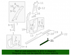 Door sill trim front right outer Audi Q7 16- black