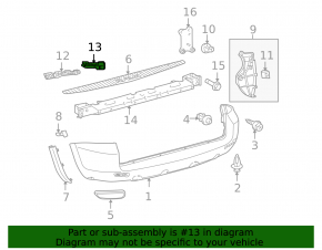 Rear bumper mount short left Toyota Rav4 06-12