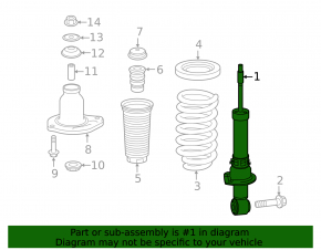 Rear left shock absorber Honda Pilot 16-22 AWD
