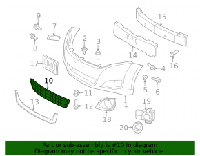 Lower grille of the front bumper Toyota Venza 13-15 rest
