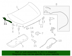 Right hood hinge Subaru Impreza 24-26