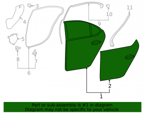 Bare rear right door for Lexus LS460 LS600h 07-17