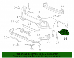 Left rear bumper grille Honda Civic X FK 20-21 5D