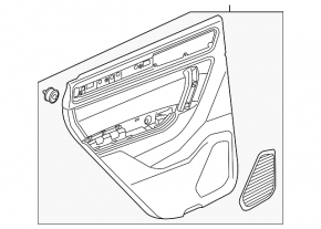 Door trim card rear left VW Touareg 11-14 leather beige, without curtain