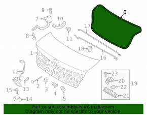 Kia Optima 16-20 trunk lid seal