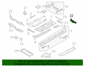 Right rear bumper guard for Audi A3 22-26