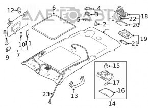 Right visor Subaru Forester 19-SK gray, without hook