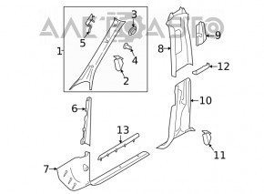 Door sill insert front left Porsche Macan 15-18 carbon with illumination Macan S