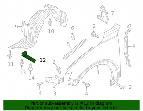 Front left mudguard liner for Mazda CX-3 16-21